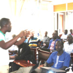 NBRB's Senior ICT Officer Denis Ojok during the BIMS training in Gulu City.